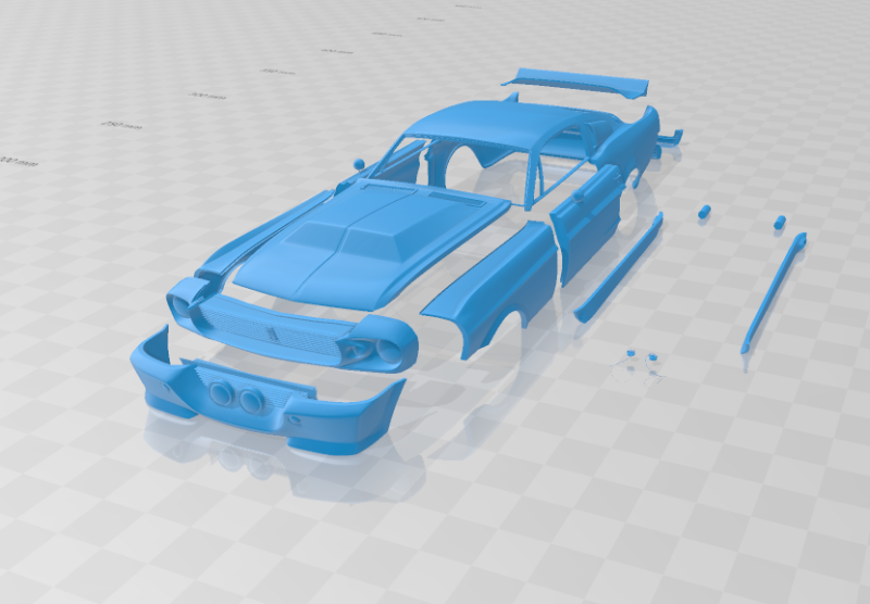 F Mustang Shelby GT500 Eleanor 1967 - Body Car STL Model 3D प्रिंट मॉडल .c4d .max .obj .3ds .fbx .stl .blend