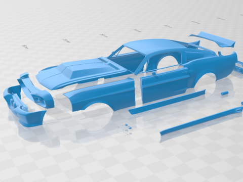 F Mustang Shelby GT500 Eleanor 1967 - Body Car STL Model 3D प्रिंट मॉडल