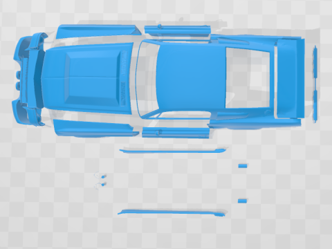 F Mustang Shelby GT500 Eleanor 1967 - Body Car STL Model 3D प्रिंट मॉडल