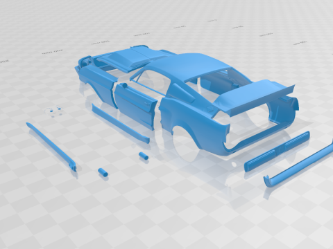 F Mustang Shelby GT500 Eleanor 1967 - Body Car STL Model 3D प्रिंट मॉडल