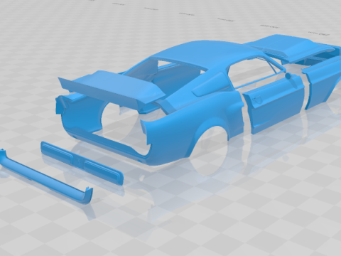 F Mustang Shelby GT500 Eleanor 1967 - Body Car STL Model 3D प्रिंट मॉडल