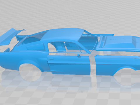 F Mustang Shelby GT500 Eleanor 1967 - Body Car STL Model 3D प्रिंट मॉडल