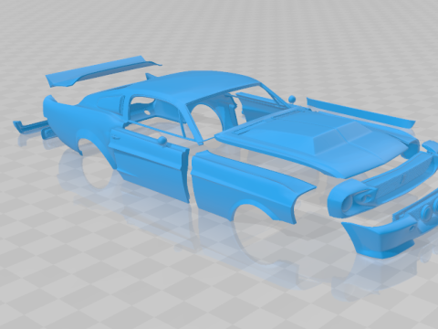 F Mustang Shelby GT500 Eleanor 1967 - Body Car STL Model 3D प्रिंट मॉडल