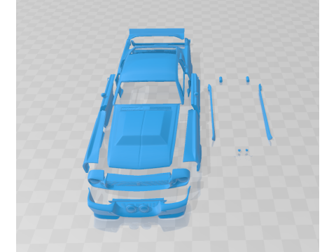 F Mustang Shelby GT500 Eleanor 1967 - Body Car STL Model 3D प्रिंट मॉडल
