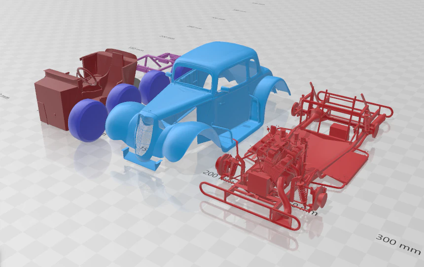 F1934 Coupe Legends - Separate Parts STL Model 3D Print Model .c4d .max .obj .3ds .fbx .stl .blend 