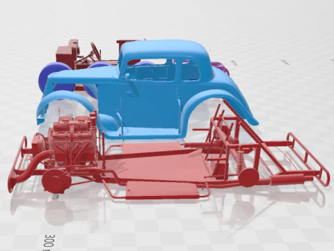 F1934 Coupe Legends - Separate Parts STL Model 3D Print Model
