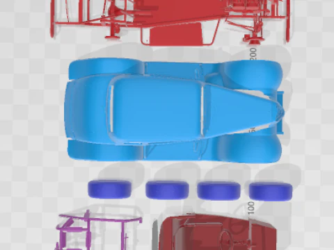 F1934 Coupe Legends - Separate Parts STL Model 3D Print Model