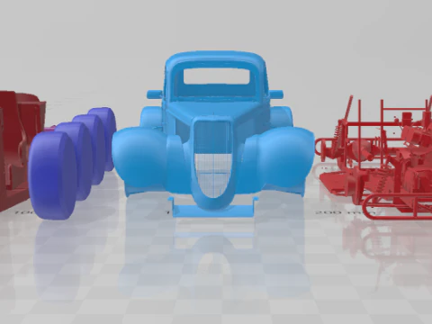 F1934 Coupe Legends - Separate Parts STL Model 3D Print Model