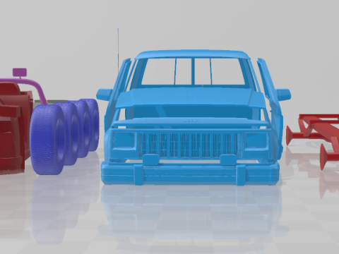 Jeep Comanche MJ 1984 - Separate Parts STL Model Modelo de Impressão 3D