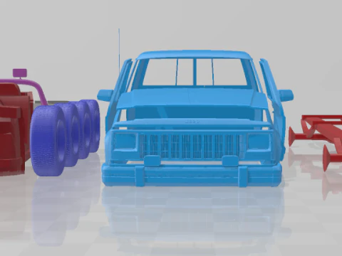 Jeep Comanche MJ 1984 - Separate Parts STL Model 3D Print Model
