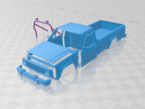 Jeep Comanche MJ 1984 - Body Car STL Model 3D Baskı Modeli