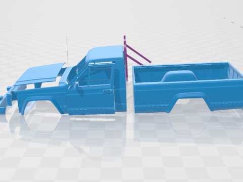 Jeep Comanche MJ 1984 - Body Car STL Model 3D Baskı Modeli