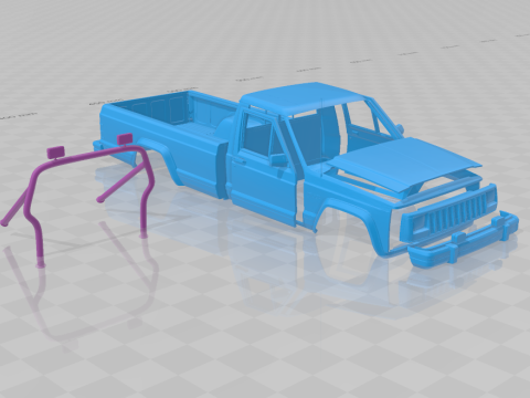 Jeep Comanche MJ 1984 - Body Car STL Model 3D Baskı Modeli