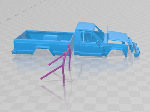 Jeep Comanche MJ 1984 - Body Car STL Model 3D Baskı Modeli