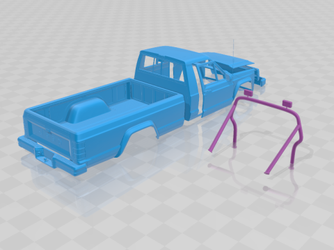 Jeep Comanche MJ 1984 - Body Car STL Model 3D Baskı Modeli