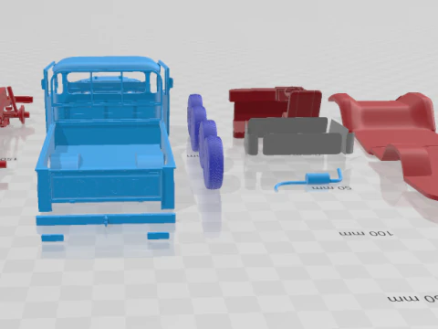 Toyota Land Cruiser Pickup 1979 - Separate Parts STL Model 3D Print Model