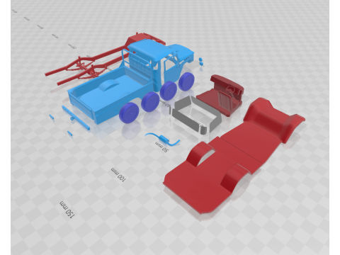 Toyota Land Cruiser Pickup 1979 - Separate Parts STL Model Modèles 3D en vedette