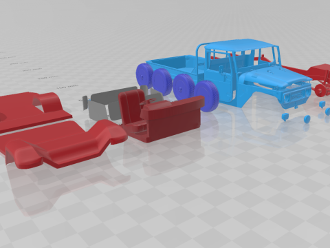 Toyota Land Cruiser Pickup 1979 - Separate Parts STL Model Modèles 3D en vedette
