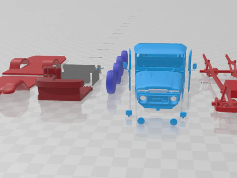 Toyota Land Cruiser Pickup 1979 - Separate Parts STL Model 3D Print Model
