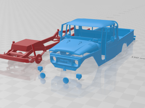 Toyota Land Cruiser Pickup 1979 - Body Car STL Model 3D Принт Модель