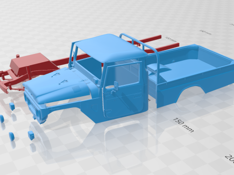 Toyota Land Cruiser Pickup 1979 - Body Car STL Model 3D Принт Модель