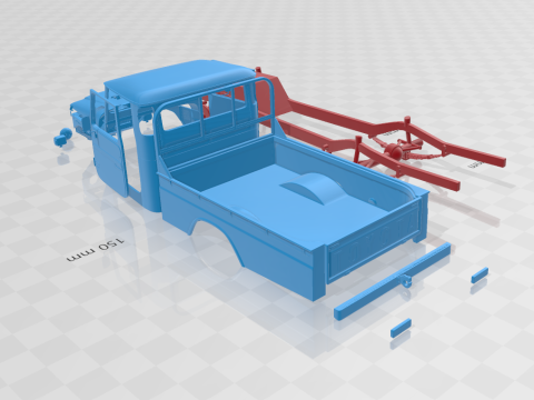Toyota Land Cruiser Pickup 1979 - Body Car STL Model 3D Принт Модель