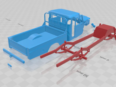 Toyota Land Cruiser Pickup 1979 - Body Car STL Model 3D Print Model