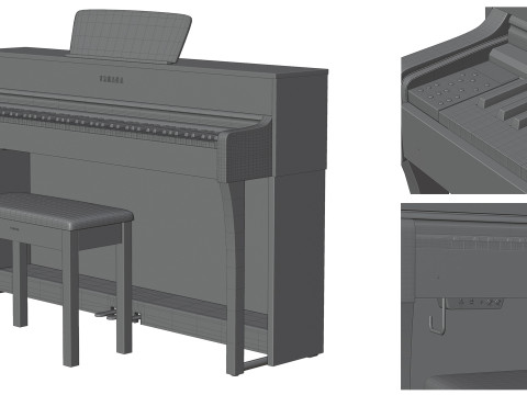 Digital Piano Yamaha CLP-635 Model 3D