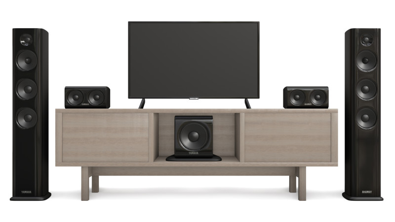 Tv and acoustic system 3d sound and cabinet for interior Model 3D .c4d .max .obj .3ds .fbx .stl .blend