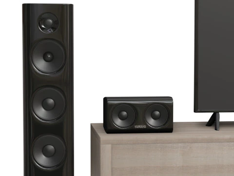 Tv and acoustic system 3d sound and cabinet for interior 3D Model