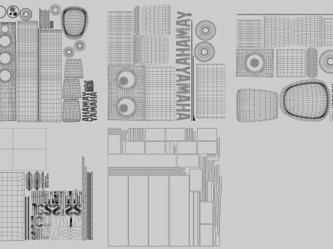 Tv and acoustic system 3d sound and cabinet for interior Model 3D
