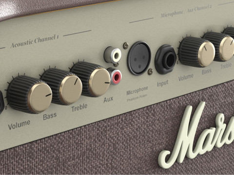 Marshall Acoustic Soloist AS50D Combo for acoustic guitars Low-poly 3D Model