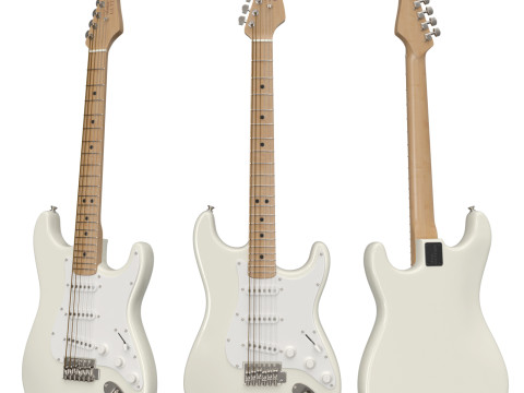 Electric guitar style Fender Stratocaster Low-poly Modelo 3D