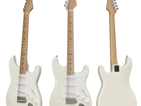 Electric guitar style Fender Stratocaster Low-poly 3D Model