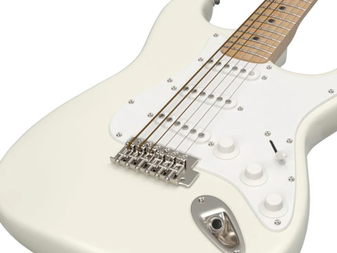 Electric guitar style Fender Stratocaster Low-poly 3D Model