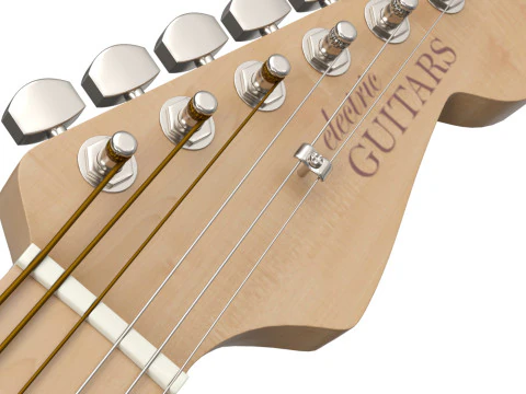 Electric guitar style Fender Stratocaster Low-poly 3D Model