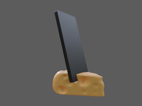 Cheese phone stand or phone holder 3d print model ready 3D print model Modello di stampa 3D