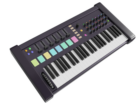 Midi keyboard with drum section 3D Model
