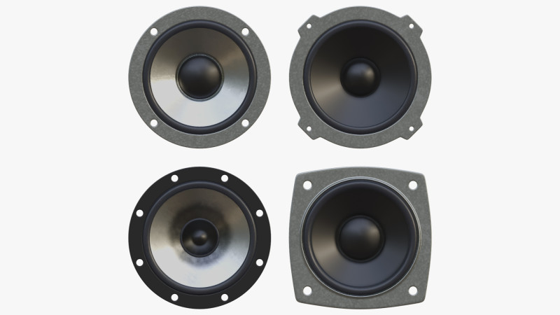 Powerful speaker set mid frequency Modelo 3D .c4d .max .obj .3ds .fbx .stl .blend