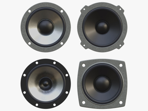 Powerful speaker set mid frequency 3D Model