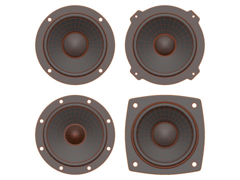 Powerful speaker set mid frequency Modelo 3D