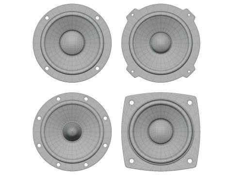 Powerful speaker set mid frequency Modelo 3D