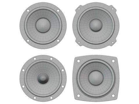 Powerful speaker set mid frequency 3D Model