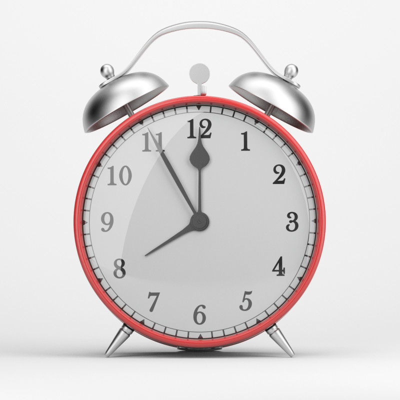 Classic table mechanical clock alarm 3D मॉडल .c4d .max .obj .3ds .fbx .stl .blend