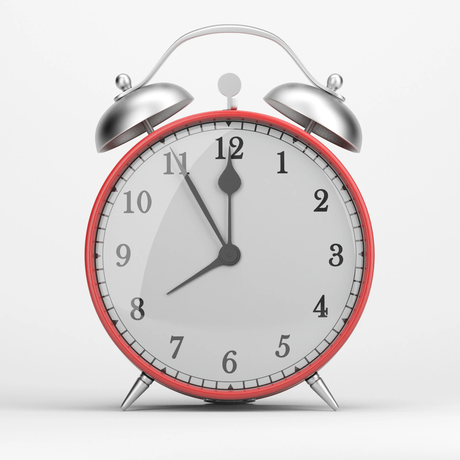 Classic table mechanical clock alarm 3D Model .c4d .max .obj .3ds .fbx .stl .blend 