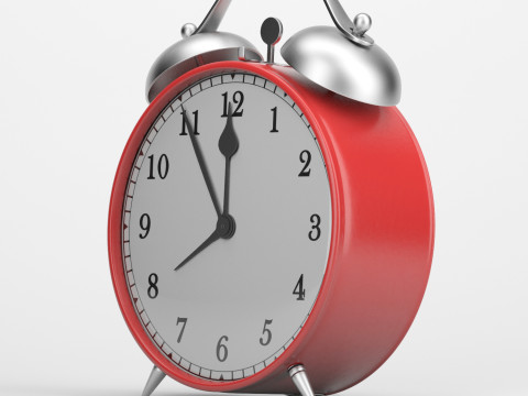 Classic table mechanical clock alarm 3D मॉडल