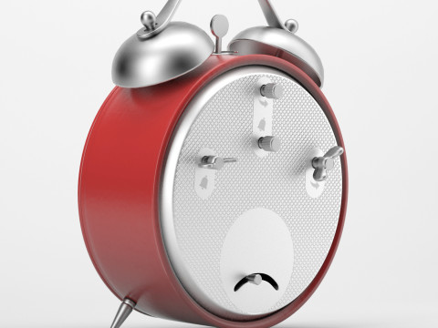 Classic table mechanical clock alarm 3D मॉडल