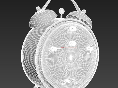 Classic table mechanical clock alarm 3D मॉडल