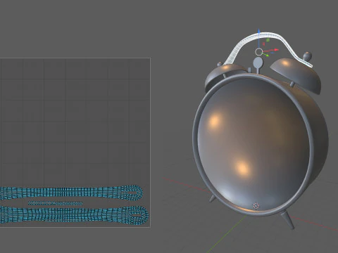 Classic table mechanical clock alarm 3D Model