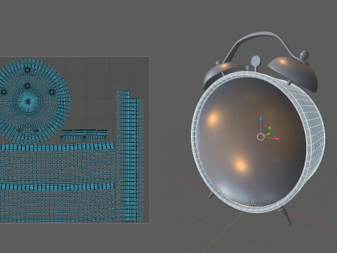 Classic table mechanical clock alarm 3D Model